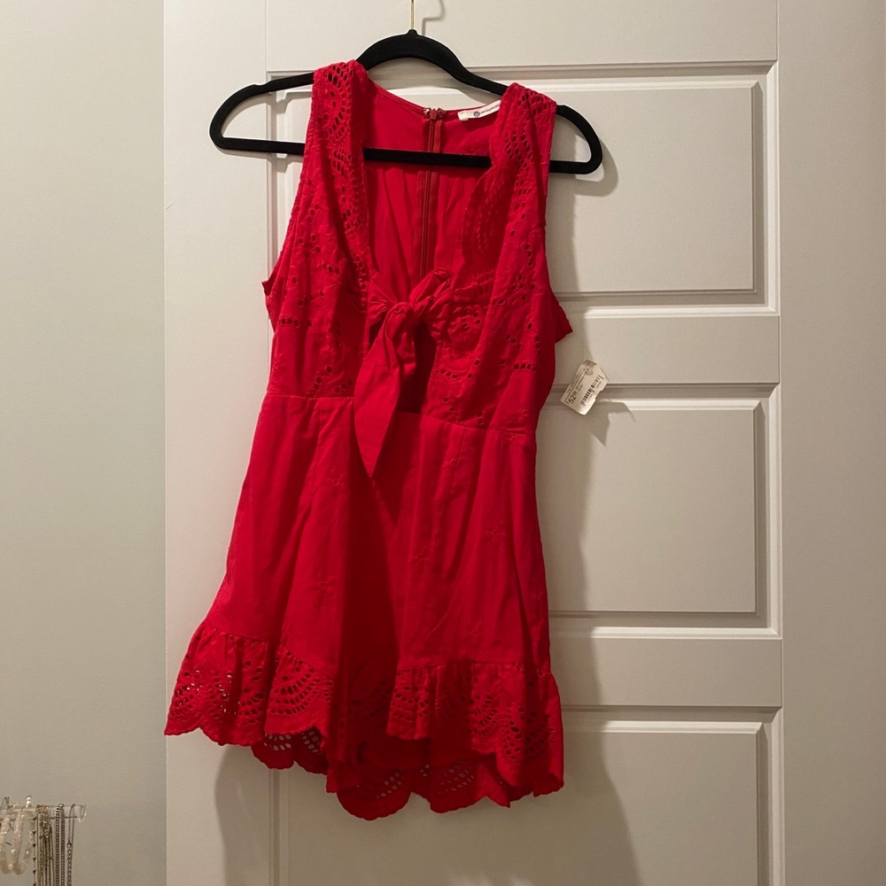 romper, deep v and cutout but sweet